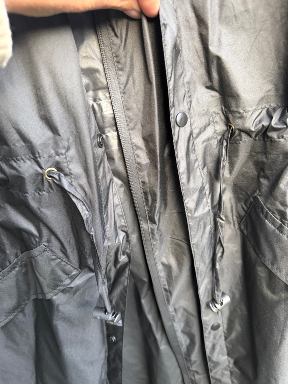 Black Women's Lightweight Rain Coat - Picture 3 of 9